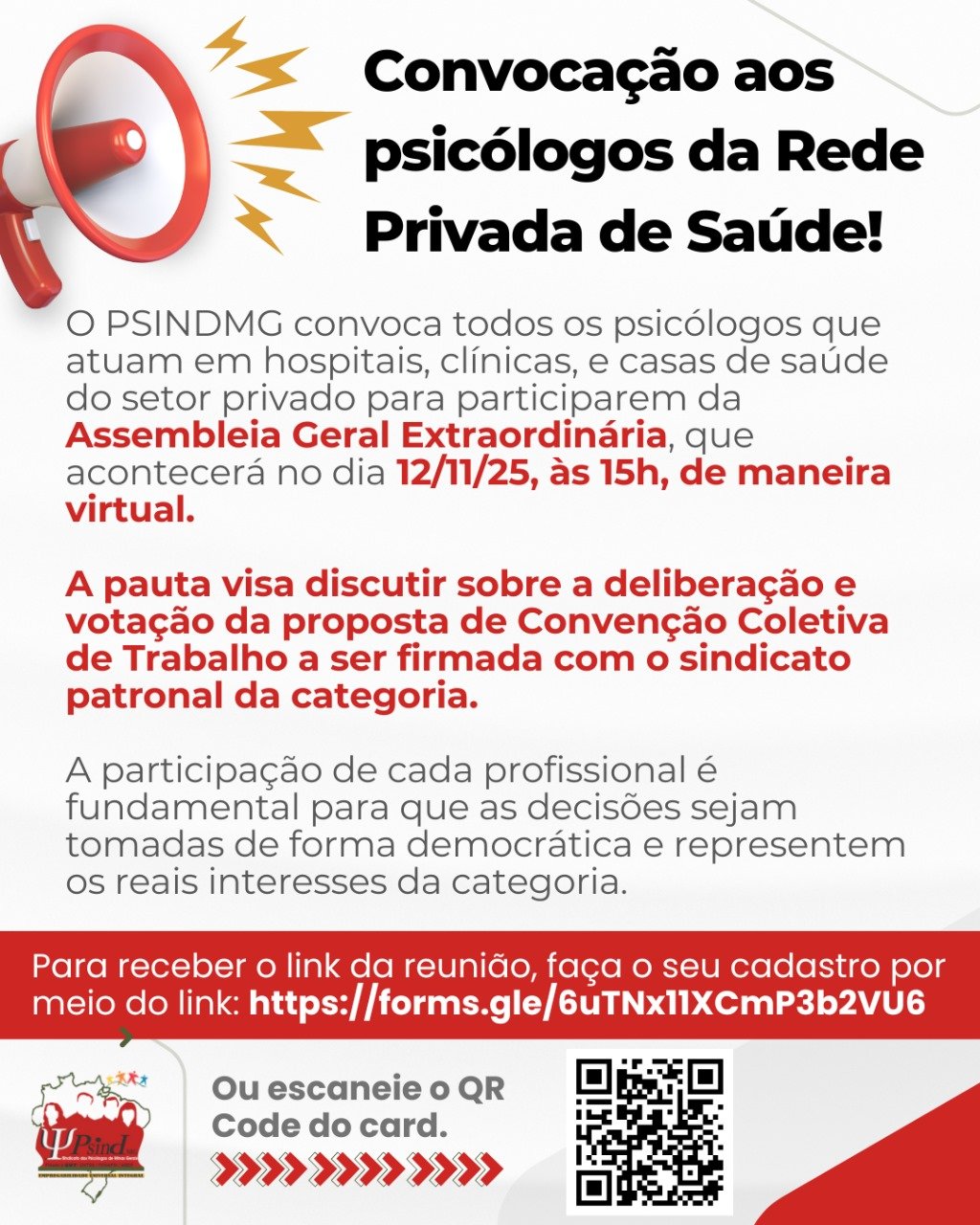Convocação aos psicólogos da Rede Privada de Saúde!