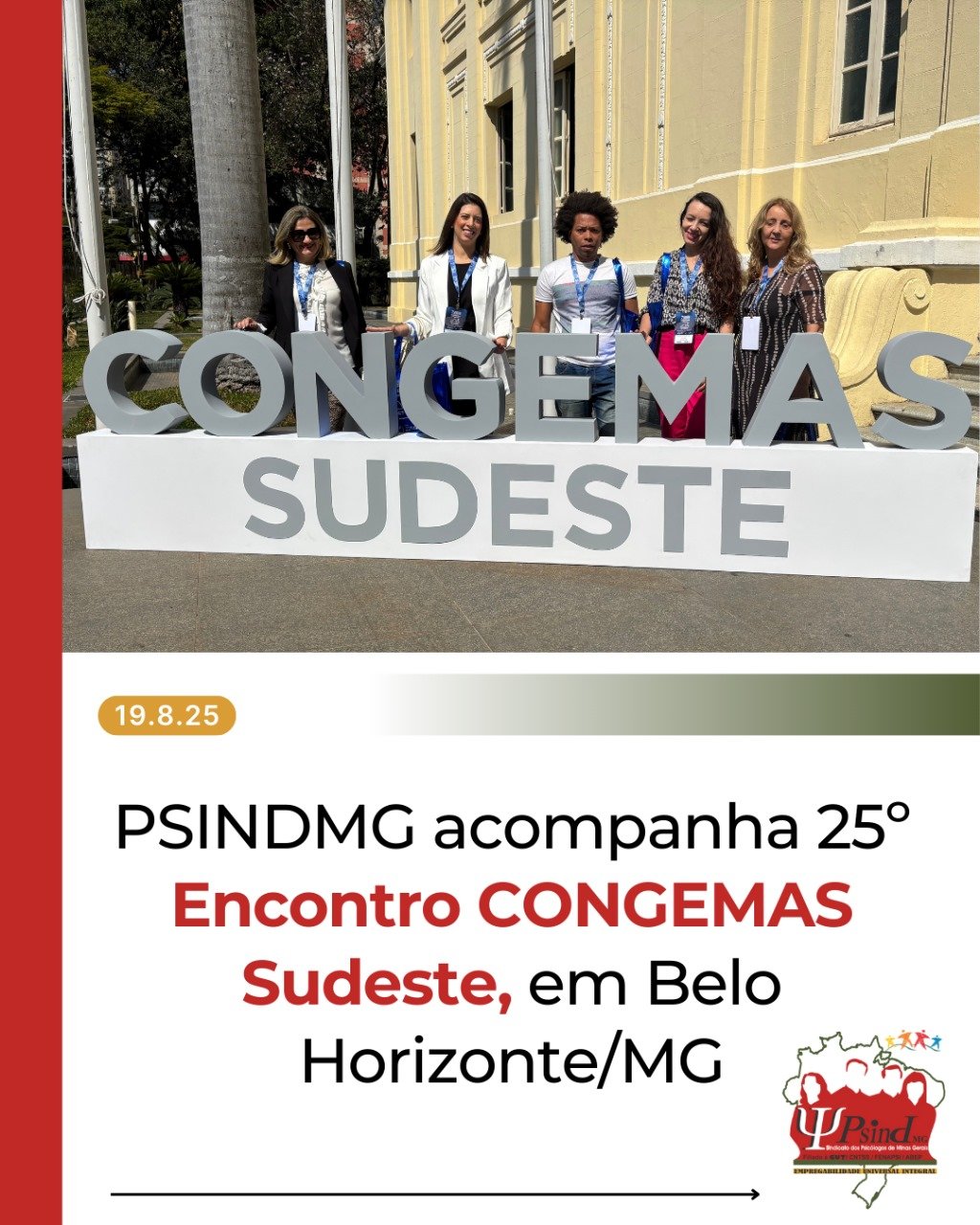 PSINDMG acompanha 25º Encontro CONGEMAS Sudeste, em Belo Horizonte/MG