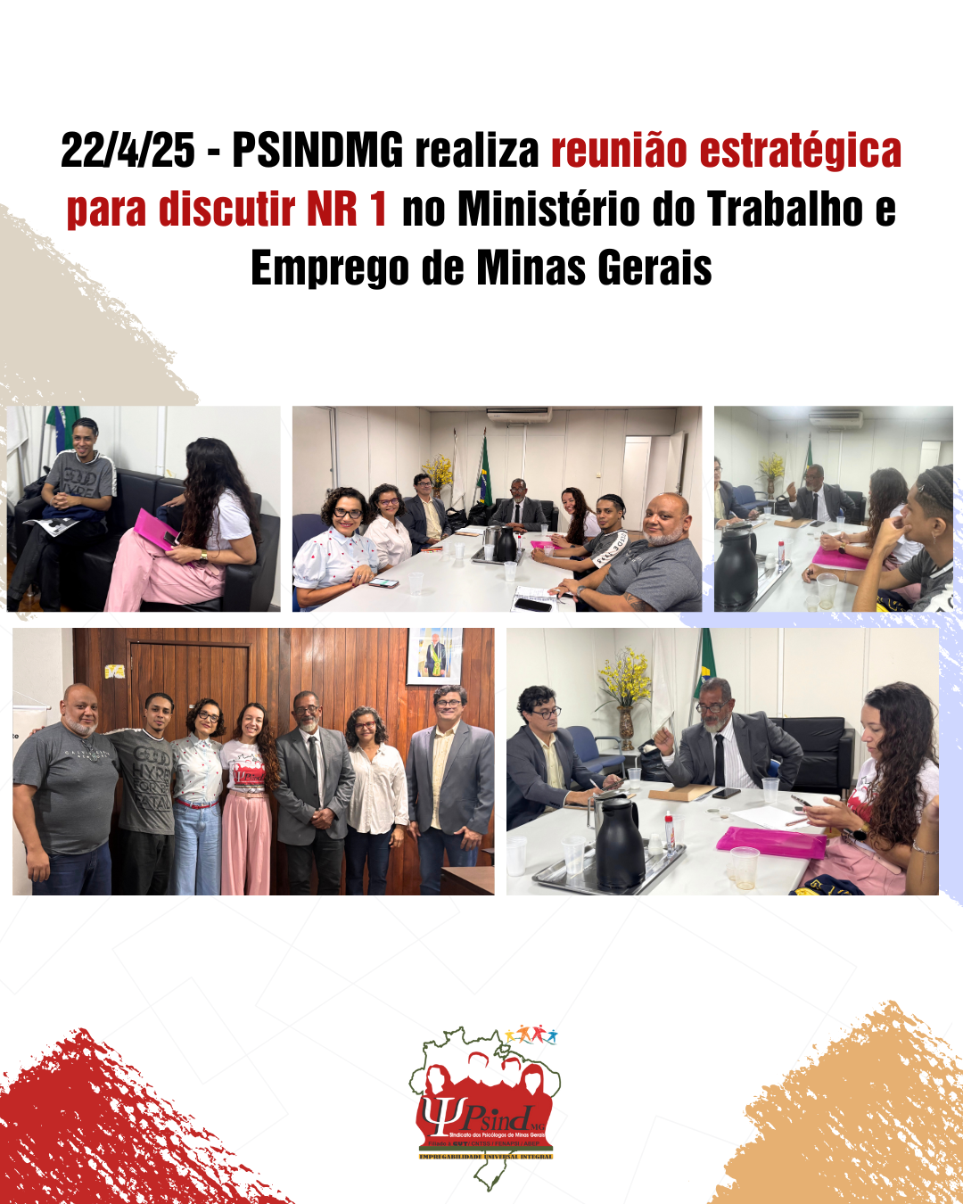 PSINDMG realiza reunião estratégica para discutir NR 1 no Ministério do Trabalho e Emprego de Minas Gerais